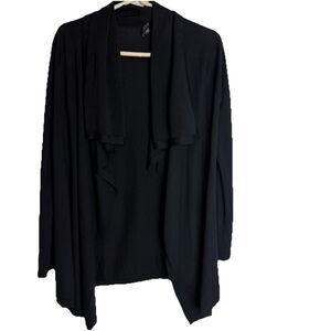 Theory 100% Wool Open Front Black Cardigan Minimalist Luxury Women’s Size P / TP